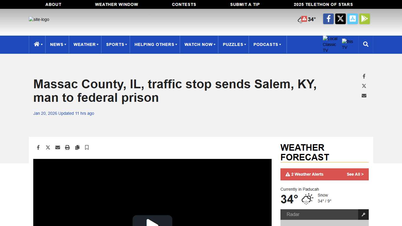 Massac County, IL, traffic stop sends Salem, KY, man to federal prison | <span class="tnt-section-tag no-link">News</span> | WPSD Local 6